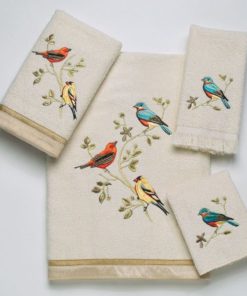 Avanti Linen Towel Set Gilded Birds (Bhwt) Kit 4-Piece Towel Set
