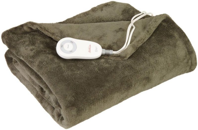 Sunbeam Tsm8Us-R608-25B00 Microplush Heated Throw Olive