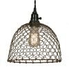 Chicken Wire Dome Pendant Light In Primitive Rust 13 182318823133 0
