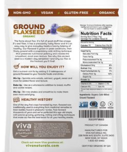 Viva Naturals - The Best Organic Ground Flax Seed 15 Oz - Proprietary Cold-Mi.. 5 182318823987 1