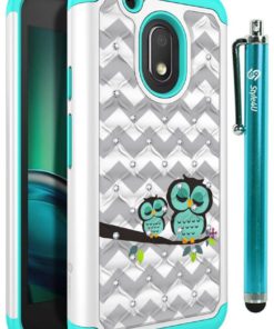 Alternative view of Moto G4 Play Case Moto G Play Case Style4U [Shockproof] Owl Studded Rhineston..