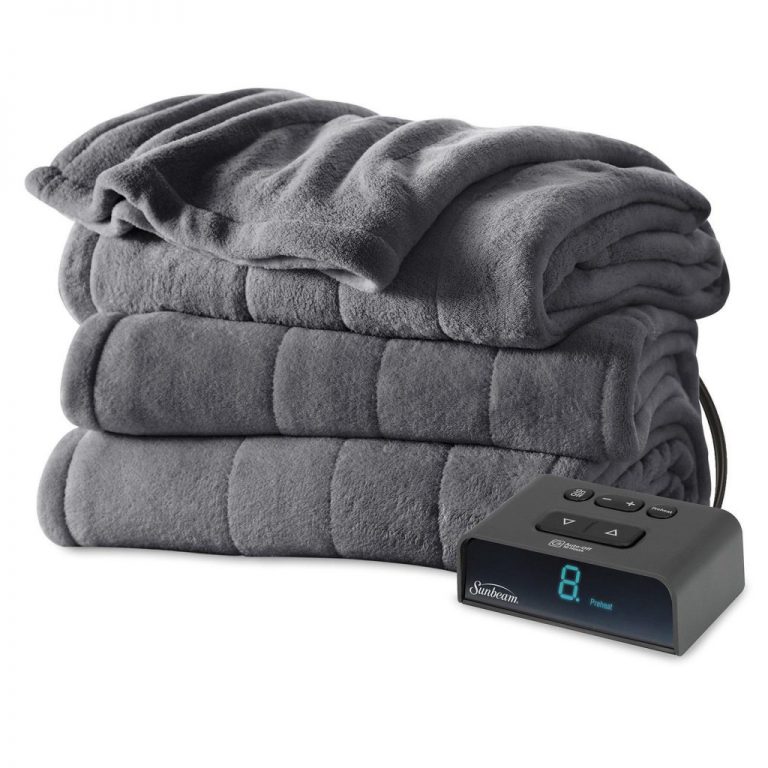 Sunbeam Microplush Heated Blanket With Comforttech Controller King Slate