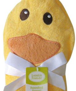 Luvable Friends Animal Face Hooded Woven Terry Baby Towel Duck 12 182318832279 2