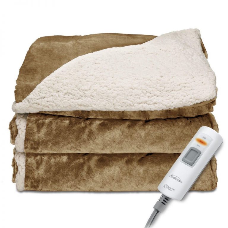 Sunbeam Reversible Sherpa/Mink Heated Throw Honey Trt8Wr-R230-25A00