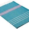 Cacala 100% Cotton Pestemal Turkish Striped Bath Towel 37 X 70" Aqua/Purple 8 182318833476 0