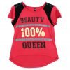 Obsessive Love Girls 100% Beauty Queen Screen Print Top Coral Medium 18 182318841638 0