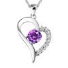 Forever In My Heart Sterling Silver Pendant Necklace Purple 7 182318843402 0