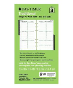 Day-Timer Weekly Planner Refill 2017 Two Page Per Week Loose Leaf 3-3/4 X 6-3.. 7 182318851555 1