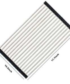 Alternative view of Roll-Up Drying Rack Stainless Steel Foldable Over Sink Rack Black 17.7''(L)X1..