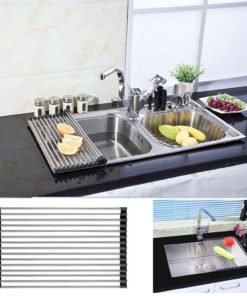 Roll-Up Drying Rack Stainless Steel Foldable Over Sink Rack Black 17.7''(L)X1.. 19 182318855452 4 1