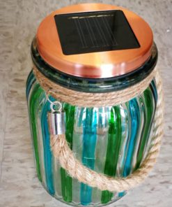 Green Stripe Copper Finish Light Cap Solar Glass Jar Sogrand Solar Lights Sma.. 4 182321150322 1