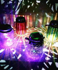 Green Stripe Copper Finish Light Cap Solar Glass Jar Sogrand Solar Lights Sma.. 5 182321150322 2