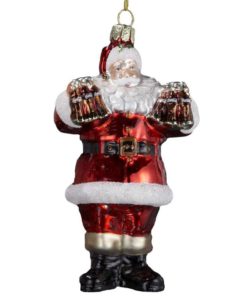 Coca-Cola Kurt Adler Glass Santa Ornament 5-Inch