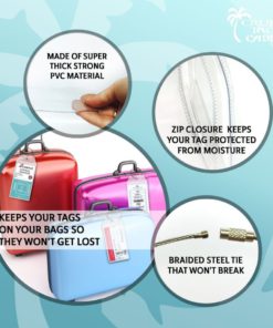 Cruise Tag Caddy 8 Pack Clear Luggage Holders Zip Seal & Steel Loops Thick Pvc 9 182321175063 4