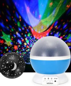 Alternative view of Wedna Novelty 360 Rotating Galaxy Night Light Romantic Cosmos Star Moon Sky P..