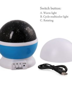 Wedna Novelty 360 Rotating Galaxy Night Light Romantic Cosmos Star Moon Sky P.. 11 182321176535 5