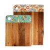 Cambridge Silversmiths Fiesta 2 Piece Wood Patterned Cutting Board Set Acacia