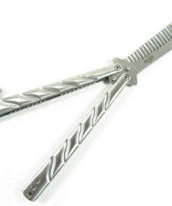 Alternative view of Icetek Sports Metal Practice Bali Song Butterfly Knife Trainer Comb Silver