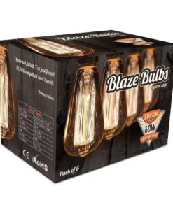 Edison Vintage Bulbs - 6 Pack - 60W Incandescent - Clear Glass - St64 Squirre.. 11 182321191189 3