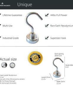Super Strong 44 Pound Magnetic Hooks Set! 4 Pack With New And Improved Larger.. 10 182321211869 1