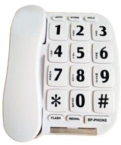 Alternative view of Leeker Lk-P011W Big Button Corded Phone For Elderly With Handsfree Speakerpho..