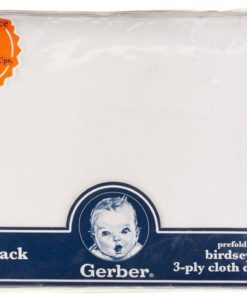 Alternative view of Gerber Birdseye 3-Ply Prefold Cloth Diapers White 10 Count One Size