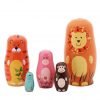 Jollylife 5Pcs Nesting Doll Handmade Wooden Cute Cartoon Animals Pattern 6" 15 182321220341 0