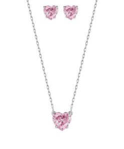 Swarovski Pink Attract Heart Set