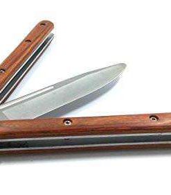 Alternative view of Practice Balisong Butterfly Knife Trainer with Wooden Handle