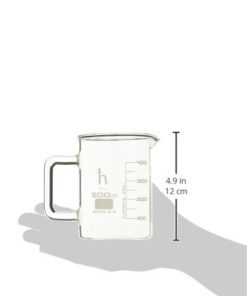 Alternative view of EISCO Premium Hand Crafted Beaker Mug, Thick Borosilicate Glass, Large Size, Pint Glass or Coffee Mug Sized, 500 ml Capacity, 16.9 oz.