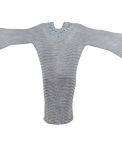 Medieval Renaissance Knight's Chain Mail Armor Shirt (Silver, Large)