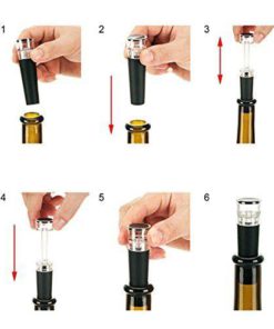 (6) Reusable Vacuum Air Tight Silicone Wine Beer Champagne Bottle Stoppers 13 412rOxZDu6L
