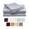 Crystal Trading 4-Piece Bed Sheet Set - Dobby Stripe - Microfiber - (Queen, Silver) Queen 3 41DU5Qi4n8L