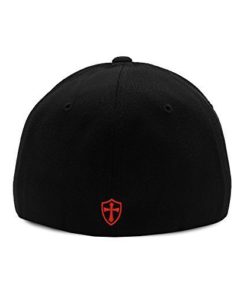 Alternative view of Crusader Knights Templar Cross Baseball Hat Large/X-Large Black / Red