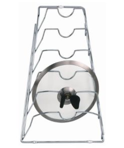 Alternative view of Organize It All Wall Cabinet Door Mounted Pot Lid Rack, Chrome Finish