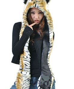 Tiger Anime Faux Animal Hood Hoods Mittens Gloves Scarf Spirit Paws Ears