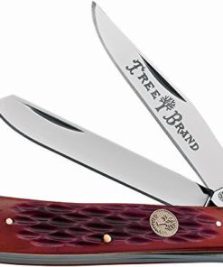 Boker Knives 110747 Trapper Jigged Pocket Knife, Red Bone