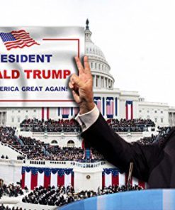Alternative view of 2 Pack ( 1 White and 1 Blue)  -- 3x5ft Commemorative Trump Flag -- Presidental Inauguration Donald Trump-- MAKE AMERICA GREAT AGAIN!!! White+Blue