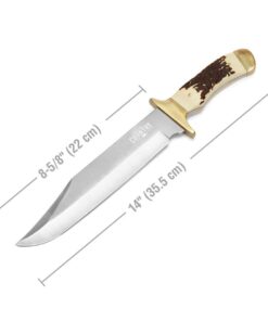 Alternative view of MOSSY OAK 14-inch Bowie Knife Stainless Steel Fixed Blade Full Tang Handle with Leather Sheath