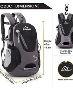 Alternative view of Sunhiker Small Cycling Hiking Backpack Water Resistant Travel Backpack Lightweight Daypack M0714 A-Black
