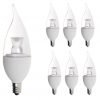6 Pack Bioluz LED"Flame Tip" Dimmable Candelabra LED E12 Candelabra Base Candle Bulbs 2700K (Warm White) 40 Watt Using only 5 Watts, Chandelier, Indoor/Outdoor Flame Tip - 6 Pack - $46.95
