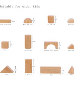 Alternative view of KAJA Classic Natural Wooden Building Blocks Sets 80 Pcs Blocks for Toddlers Educational Preschool Learning Toys with Carrying Bag