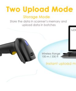 NADAMOO Wireless Barcode Scanner 328 Feet Transmission Distance USB Cordless 1D Laser Automatic Barcode Reader Handhold Bar Code Scanner with USB Receiver for Store, Supermarket, Warehouse - $41.95