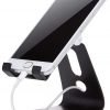 AmazonBasics AMZ-ACPS-BK Adjustable Cell Phone Stand for iPhone and Android, Black