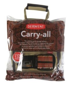 Derwent Pencil Case, Canvas Carry-All Bag Pencil Holder with Removable Shoulder Strap, Holds up to 132 Pencils and Supplies (2300671) 132 Capacity Carry All 7 51IkRdDixcL