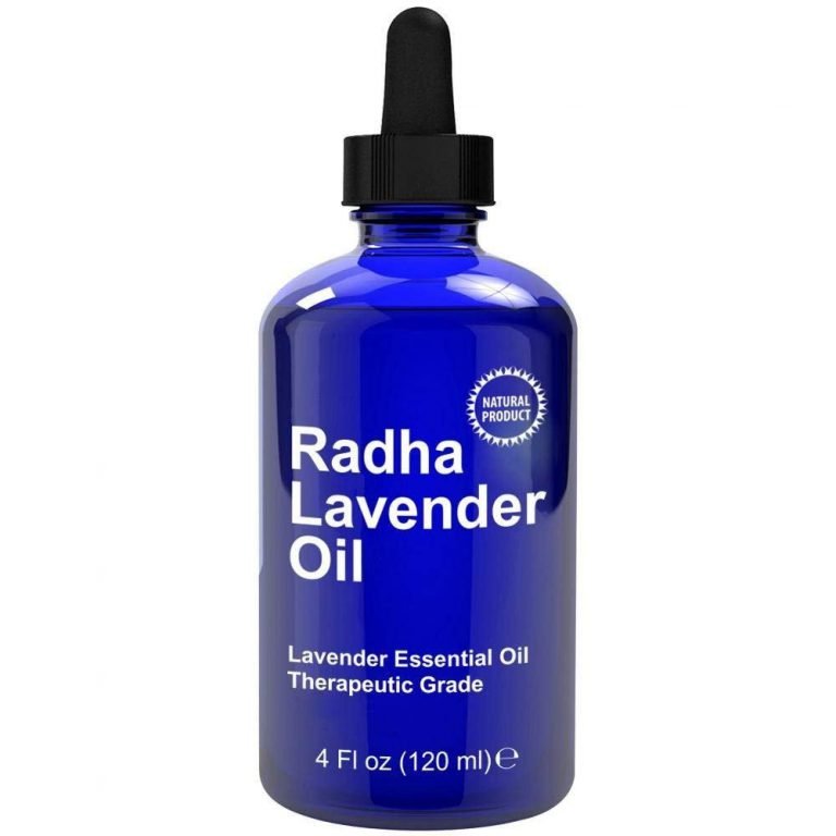 Radha Beauty Lavender Essential Oil 4 oz. - 100% Natural & Therapeutic Grade, Steam Distilled for Aromatherapy, Relaxation, Sleep, Laundry, Stress & Anxiety Relief, Meditation, Massage, Headaches