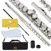 Glory Closed Hole C Flute With Case, Tuning Rod and Cloth,Joint Grease and Gloves Nickel Siver-More Colors available,Click to see more colors 20 51MdcO9RRjL