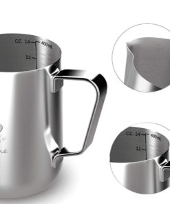 Milk Frothing Pitcher - Stainless Steel Measurement Inside the frothing Cup with Latt Art Pen 14 Ounces 10 51Mi dxW8EL