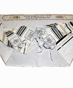 Black and Gold Stripes Messianic Tallit Talit Prayer Shawl 22"x72" with matching Bag 7 51NZU Joi3L