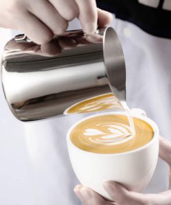 Milk Frothing Pitcher - Stainless Steel Measurement Inside the frothing Cup with Latt Art Pen 14 Ounces 12 51ZUT9ookcL
